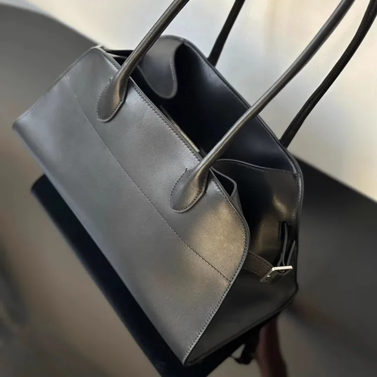 Horizontal Cowhide Handbag Large Capacity Commuter Tote Bag Soft Large Capacity Handbag