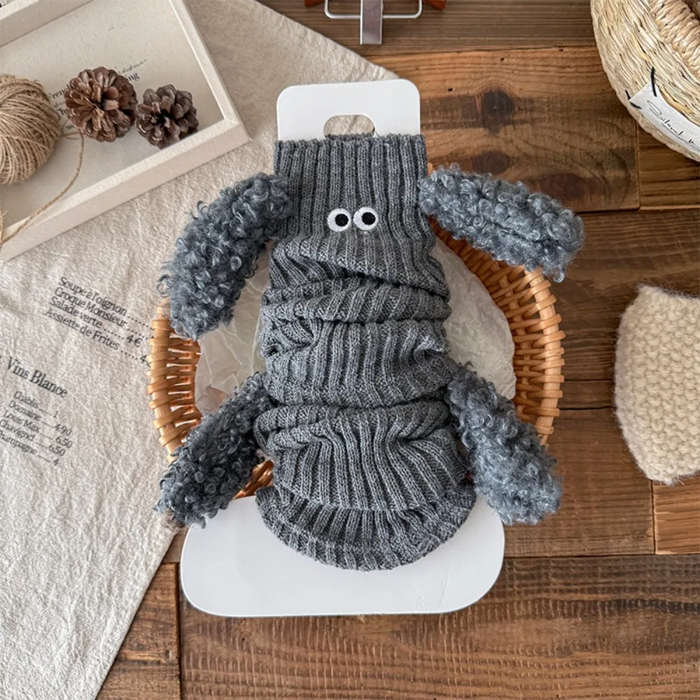 Retro Puppy Kids Leg Warmers Solid Color Thickened Lolita Long Socks Knitted Keep Warm Mid-Calf Sock Autumn Winter