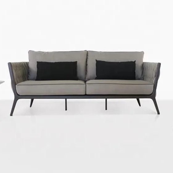 

Simple Design Hot Sale Outdoor Couch Courtyard Leisure Puff Rope Sofa Outdoor Lounge Set