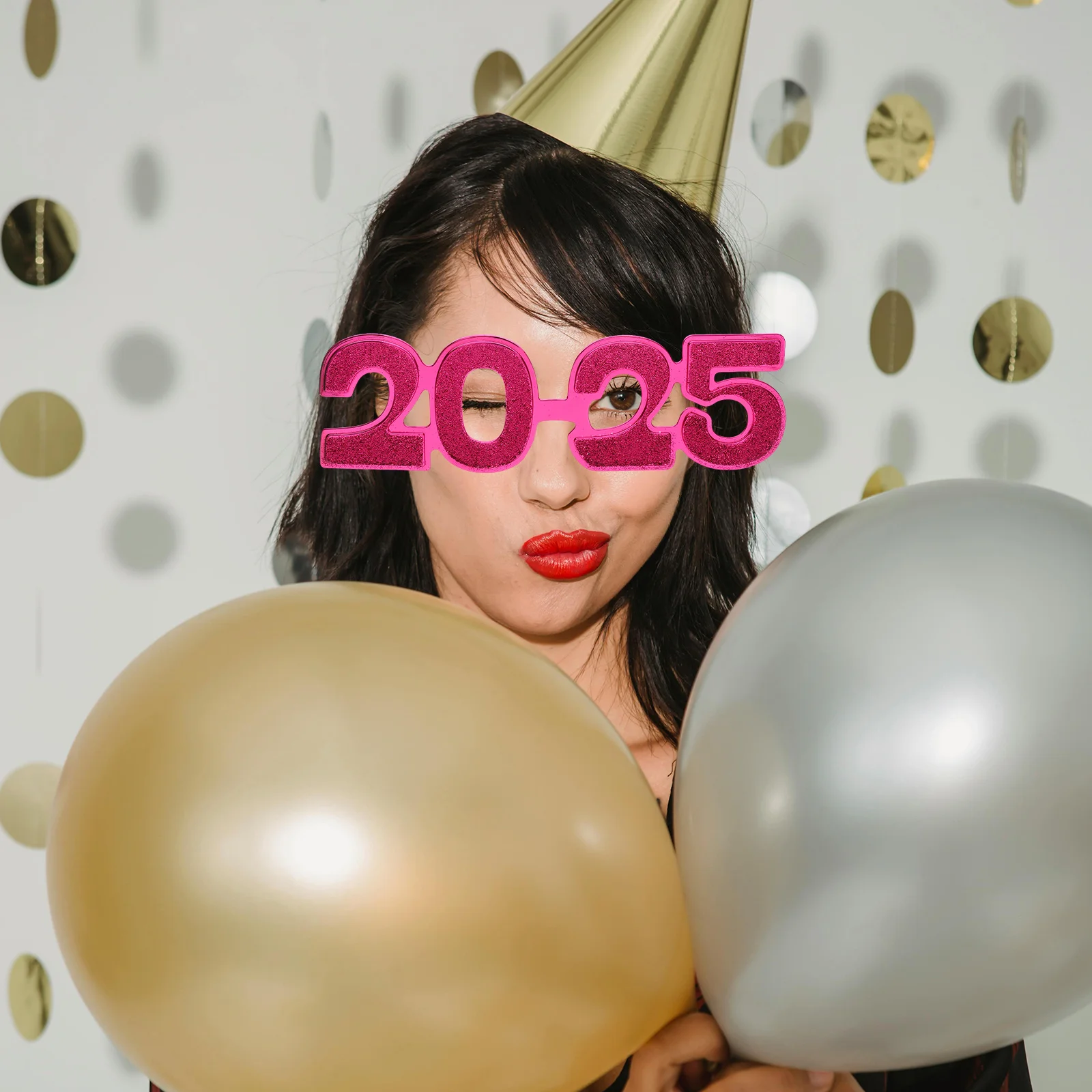 

1Pair 2025 New Year Party Glasses Photo Props Fun Dancing Eyewear Decor 2025 Eyeglasses New Year Glasses Eyeglasses Props
