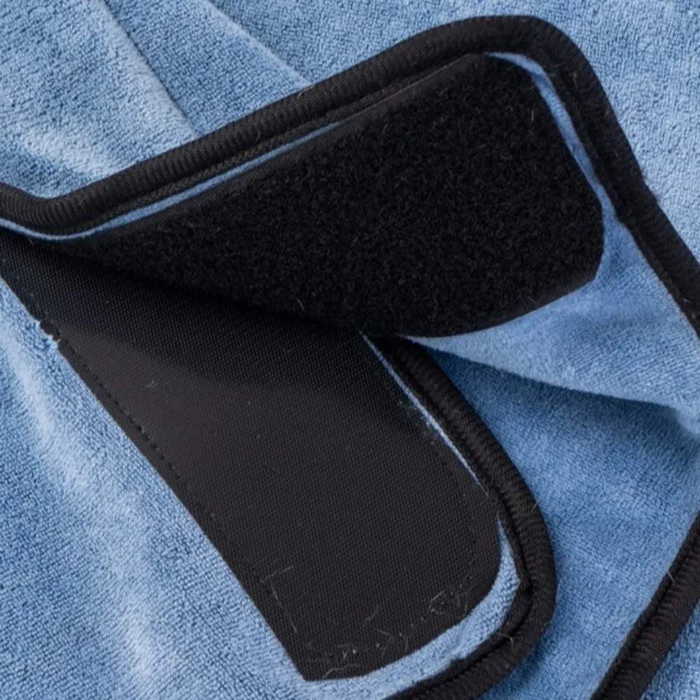 High Absorbency Dog Bathrobe Hooded Fixed Waist Belt Dog Bath Towels Super Warm Microfiber Pet Towel for Cleaning Grooming