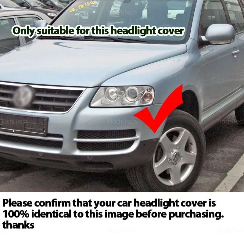 Headlamp Cover Headlight Lens Glass Cover Lampshade Bright Shell Lens Covers for Volkswagen VW Touareg 7L pre-facelift 2002-2006