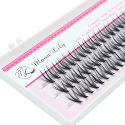 Moonlily 60 Bundles Silk Soft Mink Eyelashes Extension Natural 3D Russian Volume Faux Individual 20D Cluster Lashes Makeup Cilia