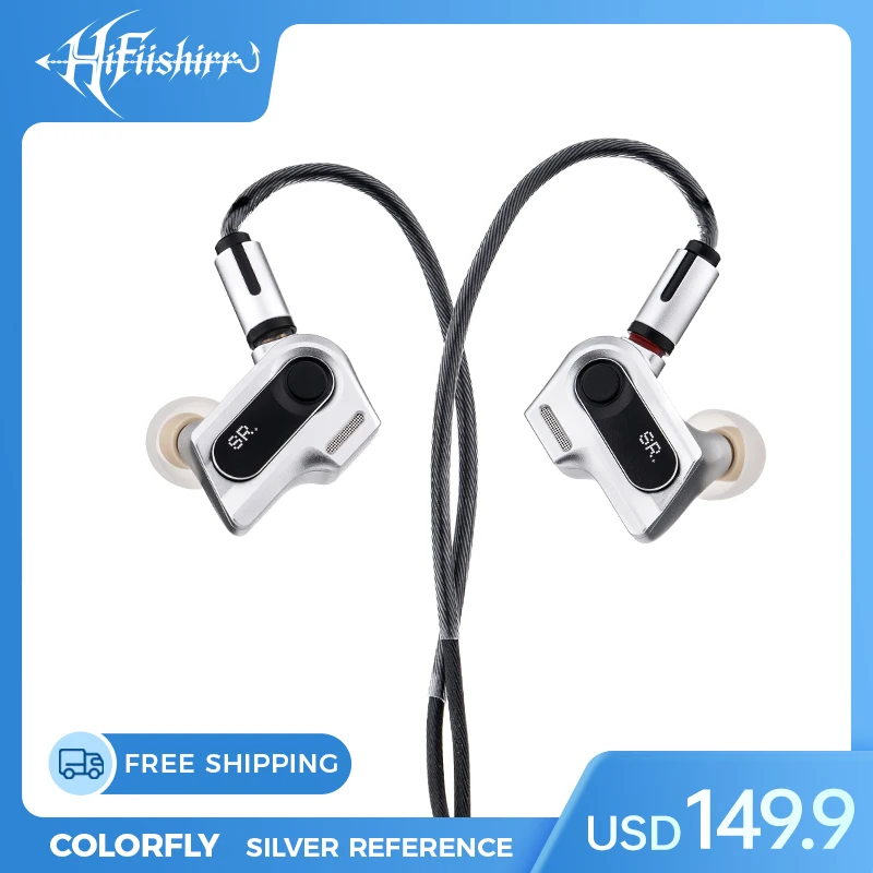 

Colorfly Silver Reference HiFi Wired Earbuds 3 DD in Ear Monitors Gaming Earbuds Detachable Cable 4.4mm