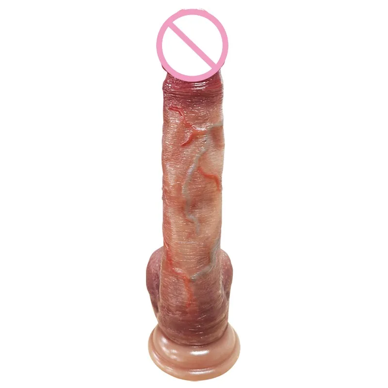 VaHp Moving Foreskin Testicles Filled Liquid Silicone Female Masturbator Sex Toys For Girl Women Penis phallus Dildo Suction Cup