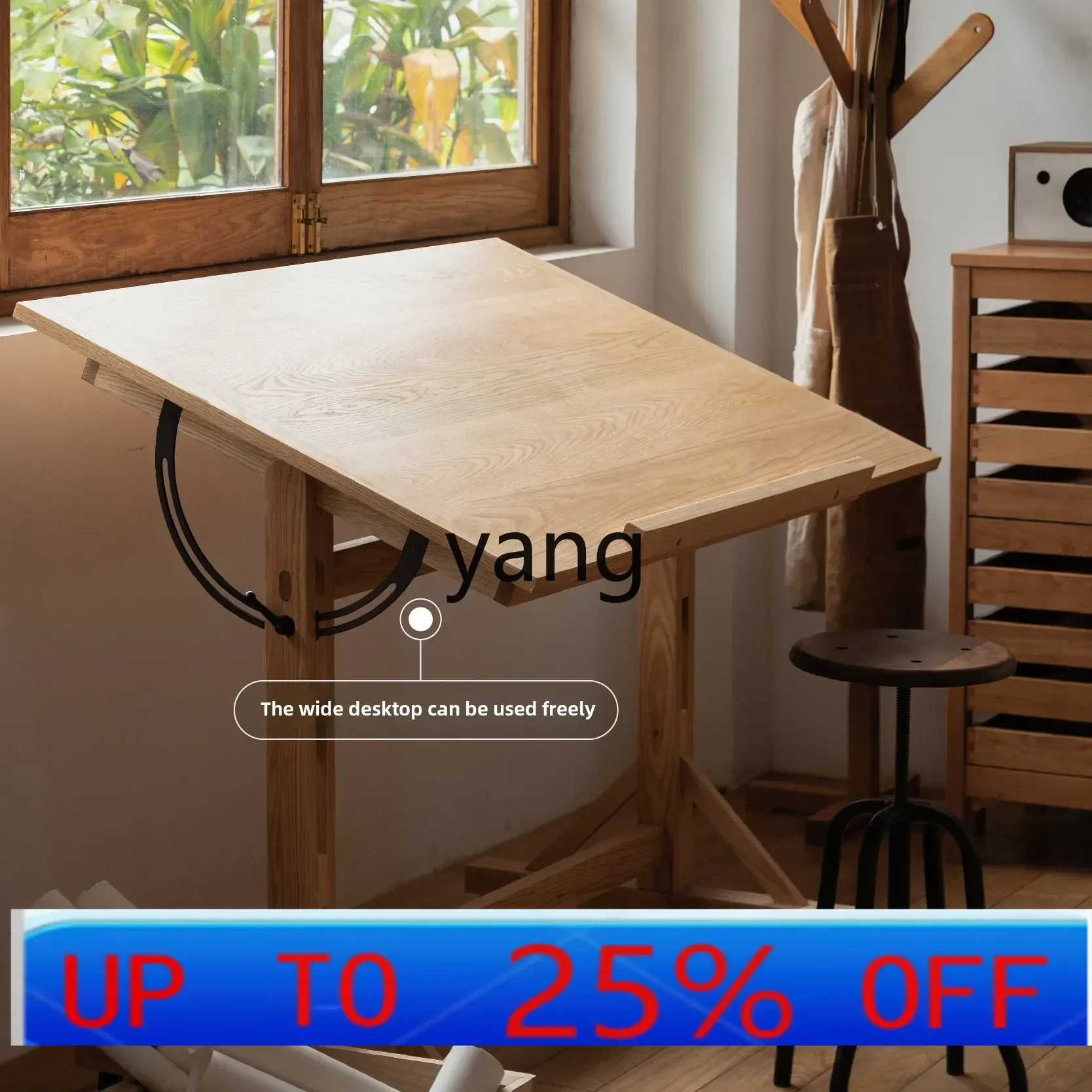 LMMdrawing table studio furniture all original solid wood designer drawing table can be rotated