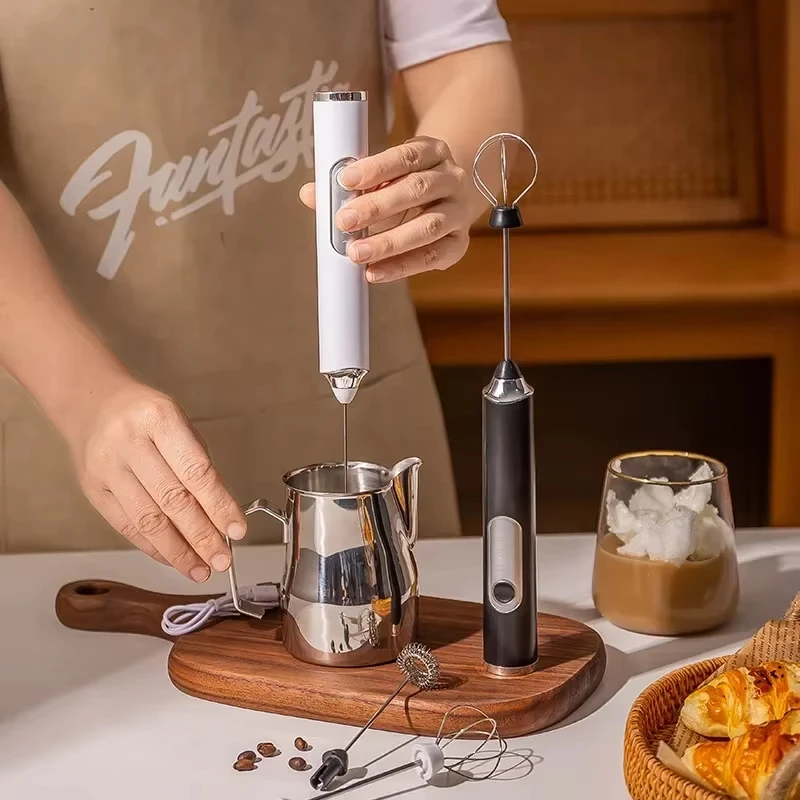 Electric milk frother, handheld milk cream, 3-speed USB rechargeable mixer, egg beater, coffee machine, kitchen tool mixer