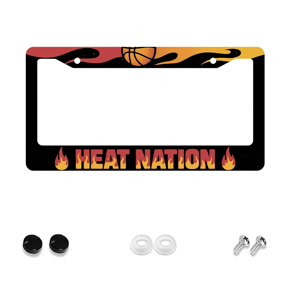 

1 шт. черная алюминиевая рамка номерного знака с 2 отверстиями и рисунком баскетбола и пламени, 6x12 дюймов, включает комплект винтов, новинка в стиле ретро