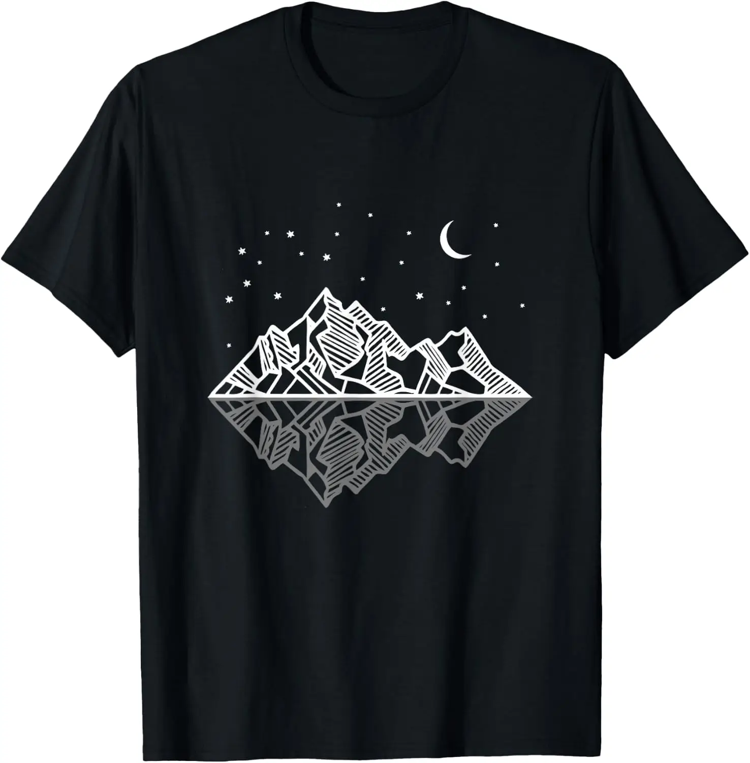 Minimal Outdoor Mountain Geometry And Nature Lovers T-Shirt 100% Cotton Trendy Y2K Short-Sleeve Tee – Soft, Quick-Drying, & Moisture-Wicking; Ideal for Sports or Casual Wear; Great Gift for Christmas or Halloween.
