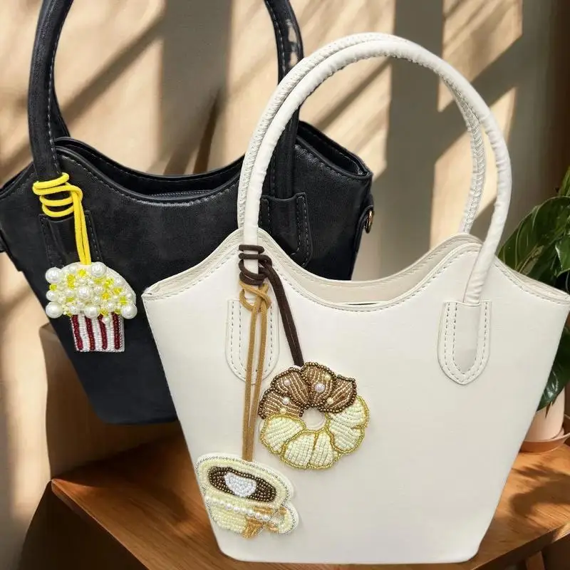 لطيف الحلوى بعد الظهر الشاي دونات أكواب القهوة قلادة اليدوية مطرز الهاتف سحر المفاتيح الهاتف شنقا حبل الهدايا