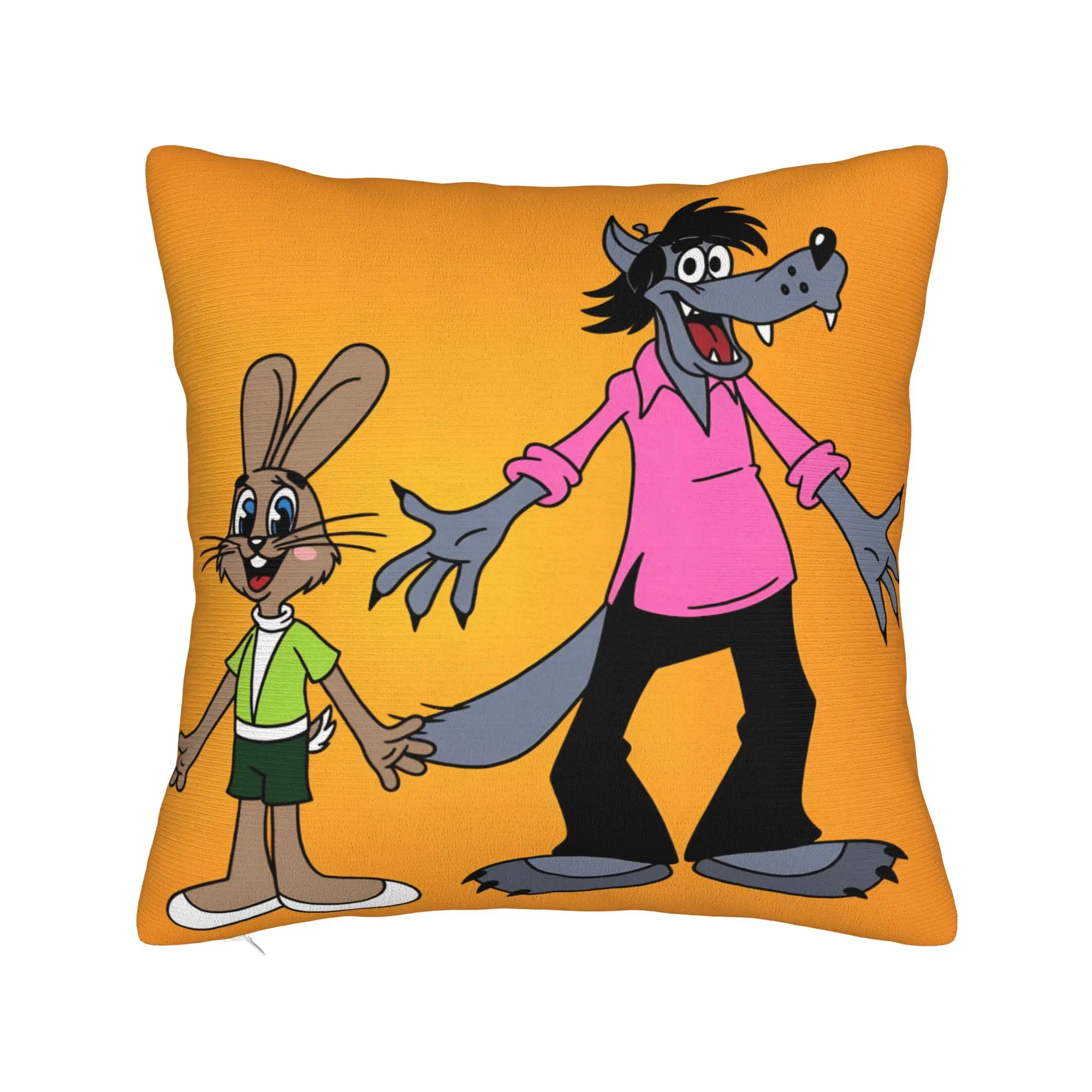 Russian Anime Nu Pogodi Pillow Case  Comfy Pillow Cover For Sofa Couch Bed Living Room Kawaii Pillowcases