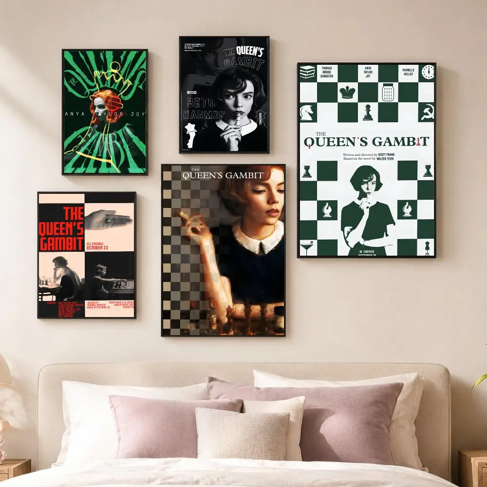 TV Series T-The Queen's Gambit Poster Vintage PP Paper Wall Art Home Decor Print for Bedroom Living Room Aesthetic Gift