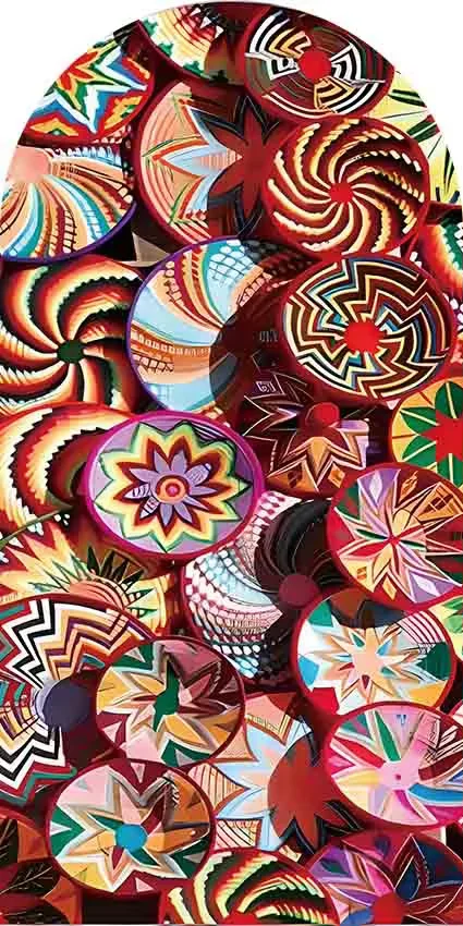 Mehofond Custom 2-Sided Mexican Traditional Ethiopian Floral Pattern Birthday Party Covers Chiara Arch Background Decor Backdrop