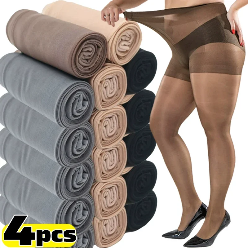 1/4Pcs 0D Stockings Women Skin Color Tights Tear Resistant Anti-cored Hook Wire Pantyhose Black Socks Slim Ultra Thin Leggings