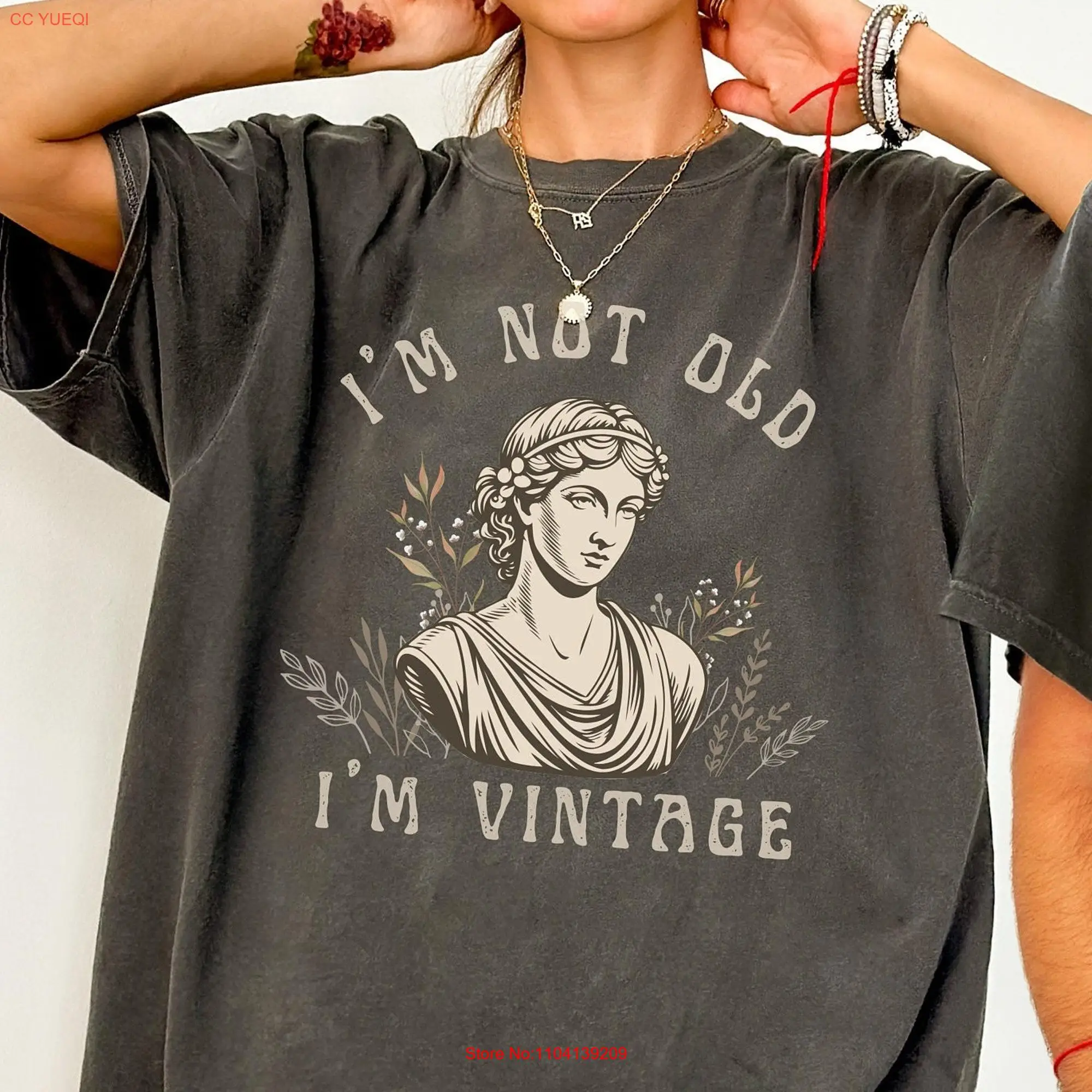 Vintage Funny T Shirt Aesthetic Thrifting for Moms Grandma Birthday Women Literary long or short sleeves