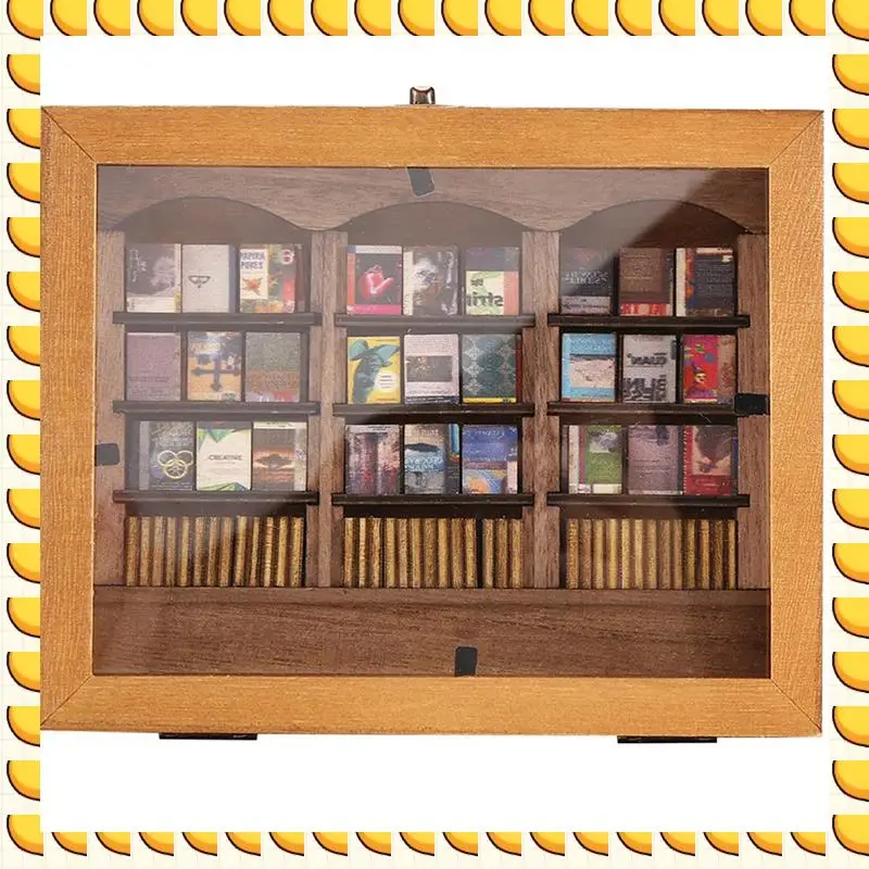 رف كتب صغير من BAAU، رف كتب يهز القلق الخاص بك، رف كتب مصغر، رف كتب صغير مصنوع يدويًا، كتاب مصغر #1