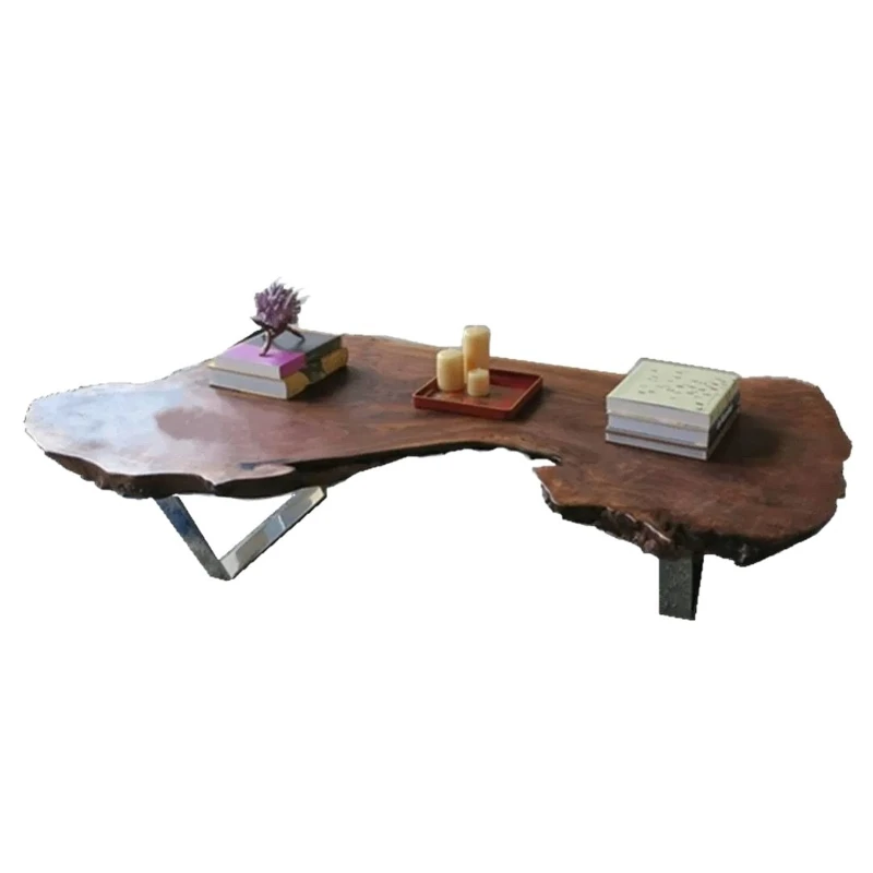log low table, solid wood coffee table, original ecological home living room, simple modern large board table