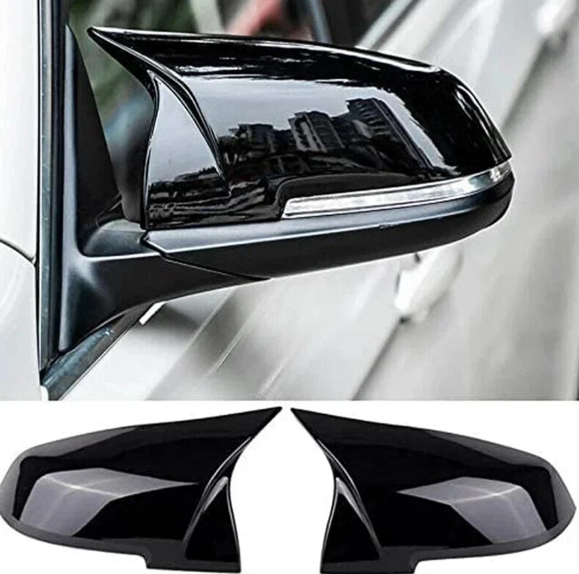 2PCS Gloss Black Car Side Rearview Wing Mirror Cover Caps For BMW 1 2 3 4 Series F20 F30 F31 F32 F34 F36 E84 2014 -2018 ABS