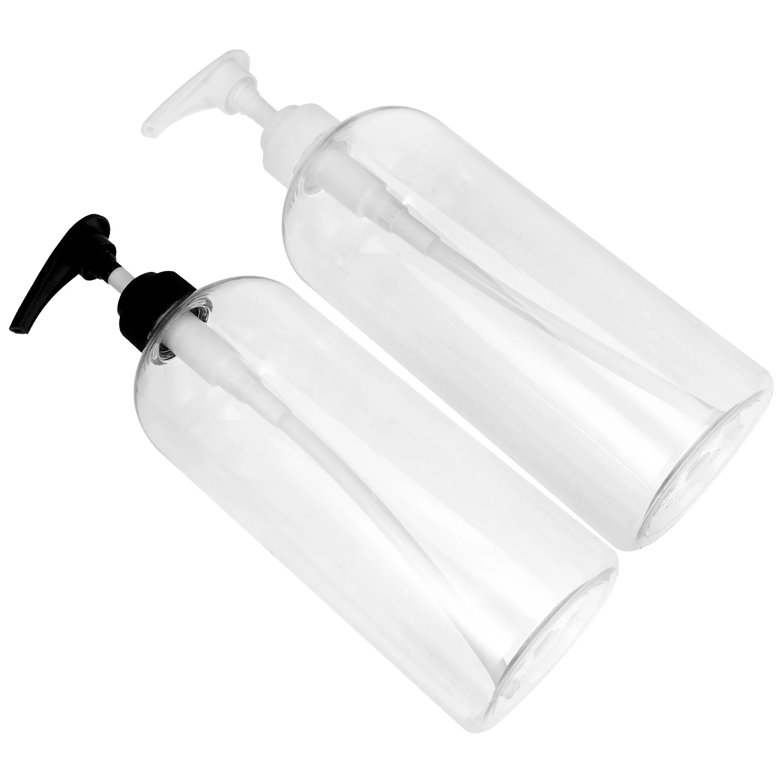 2 Stück transparente Seifenspenderflaschen, 1000 ml, tragbare Handpumpe, Shampoo, Spülung, Reise, Badezimmer, nachfüllbar