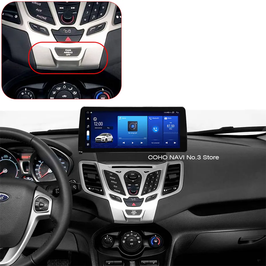 COHO For Ford Fiesta 2009-2014 Android 12 12.3inch 2400*896 2K screen  QLED Octa Core 8+256G Car Multimedia Player Stereo Radio