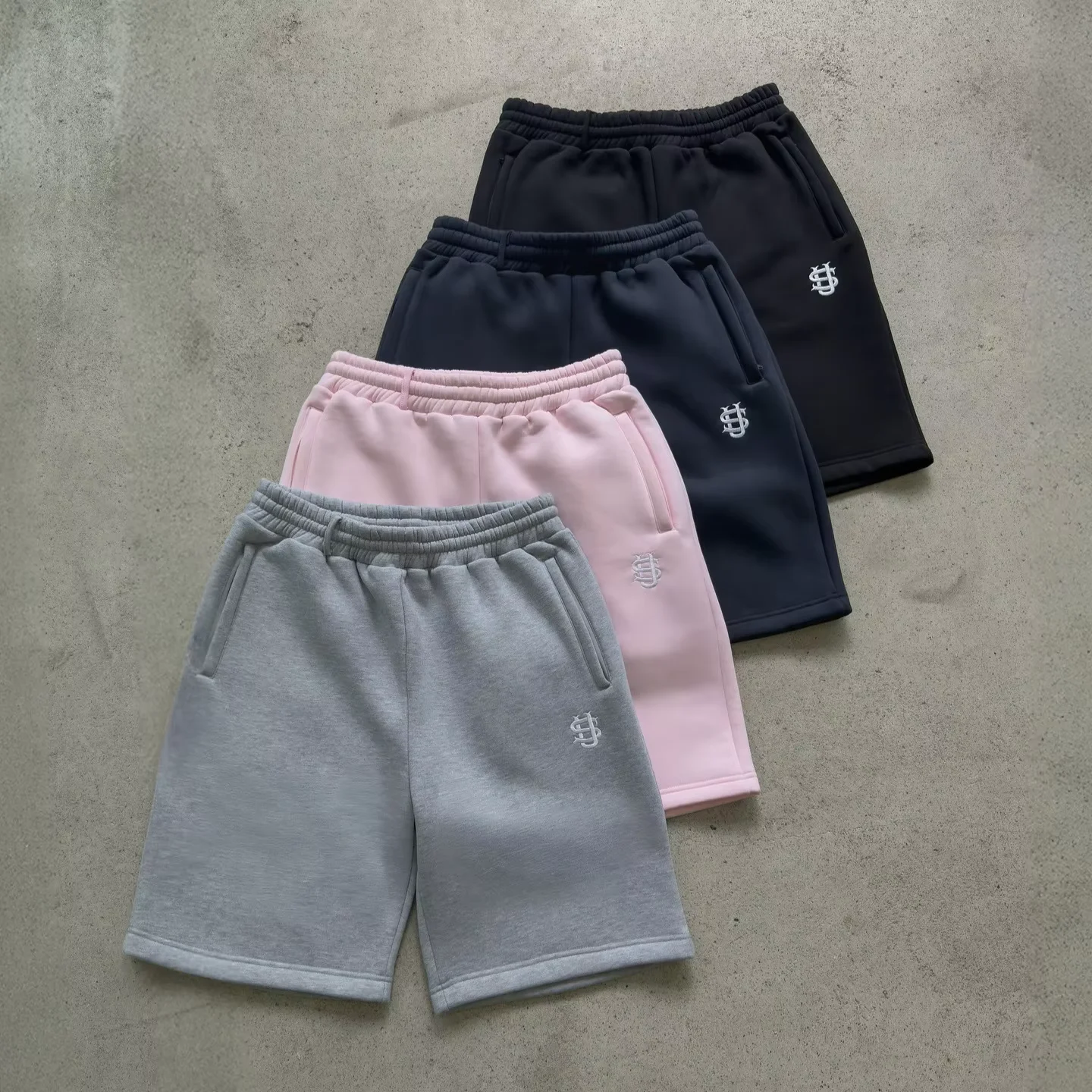 Y2K Pink Casual Jogger Sweatpants Money Pocket Embroidery Drawstring Trousers Open Leg Wide Leg Pants Couple Straight Pants