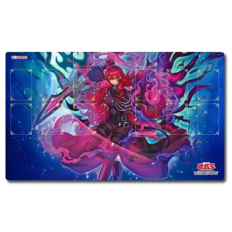 Yu-Gi-Oh! TCG Exosister Karmael Giocatore singolo Tappetino da battaglia Carta Duel Plate Tappetino Anime Cartoon Gomma Campo Gioco da tavolo Tappetino per carte