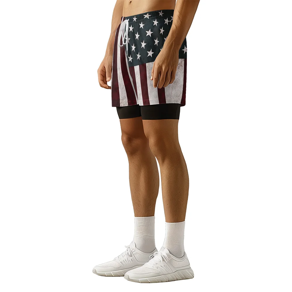 Original design Independence Day collection Summer 3D Premium print casual trend Sports High Street Ice skating camo shorts