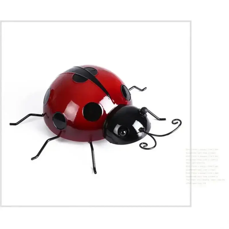 2023 10/16cm Metal Ladybug Wall Hanging Iron Art Insect Handicraft Living Room Kindergarten Decoration Insect Wall Decoration