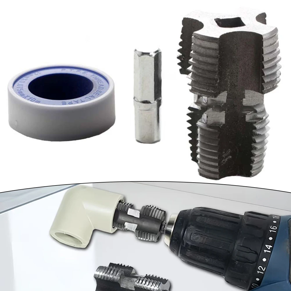 Adaptable Water Pipe Thread Opener Tool Suitable for Both 4 Points and 6 Points For Pvc Pipes Optimized for Electric Drill Use