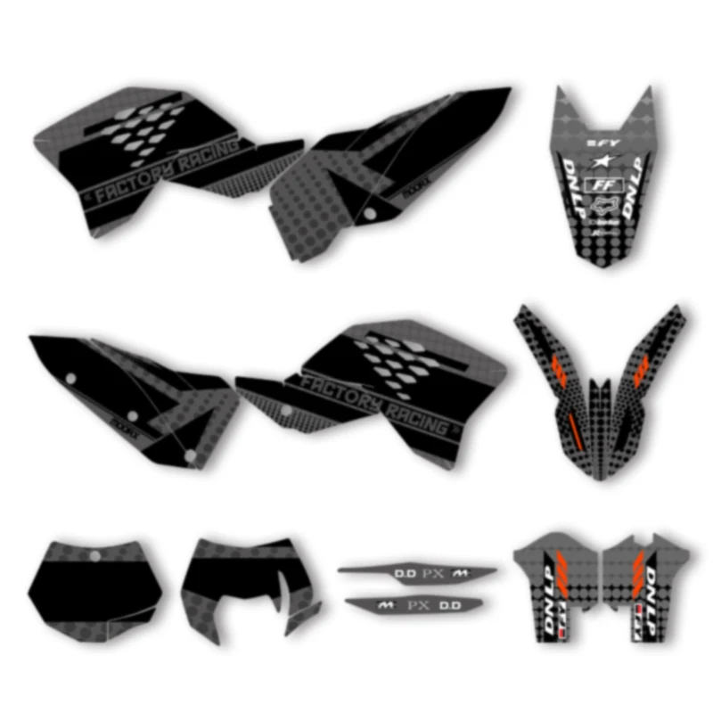 

DSMTECH Motorcycle Graphics Background Decal For KTM SX SXF 2007 2008 2009-10 EXC EXCF 125 250 300 450 2008 2009 2010-11 003