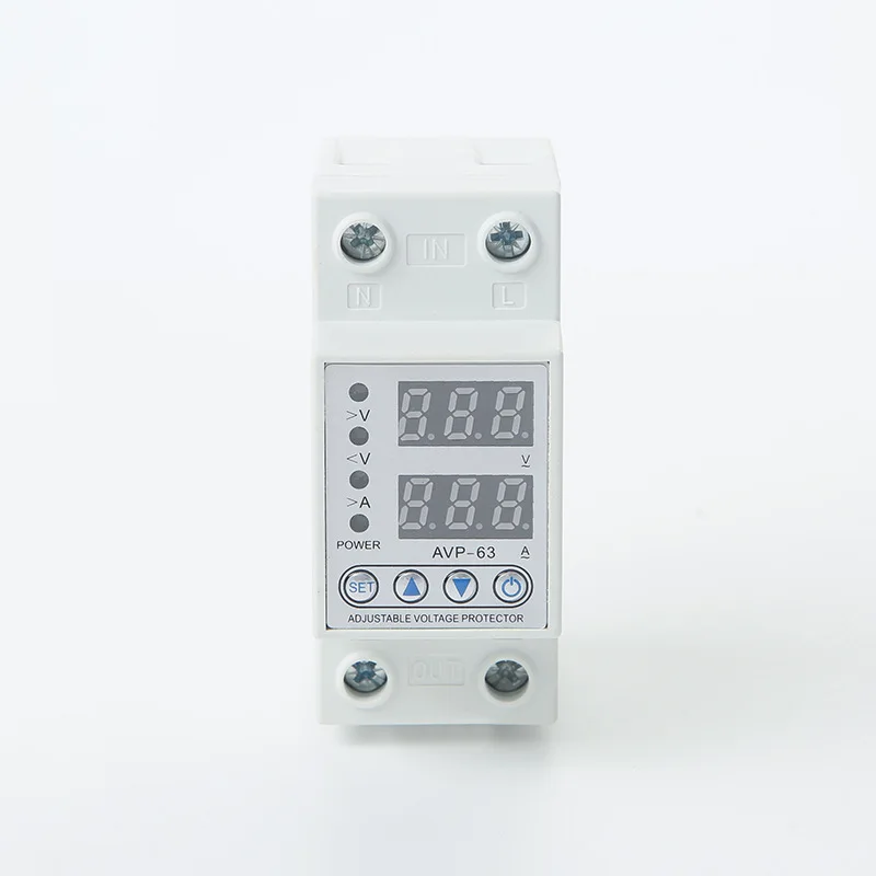 Digital display self-reset adjustable over-voltage and under-voltage protector over-current overload voltage delay protection ho
