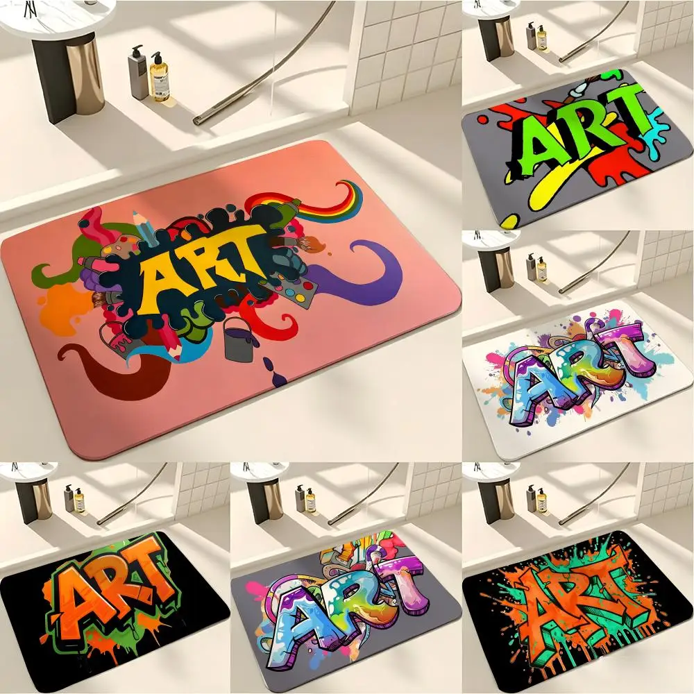 fashion A-ART Floor Mat Absorbent Floor Mat Non-Slip Entrance Rug for Bathrooms Restrooms and Toilets