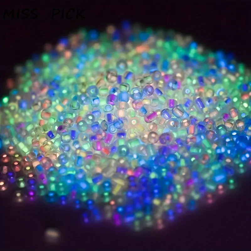 1 box 15 colors 3mm Luminous Glass Seed Beads Set Glow In The Dark Fluorescent Seed Beads For Jewelry Making Diy Kit