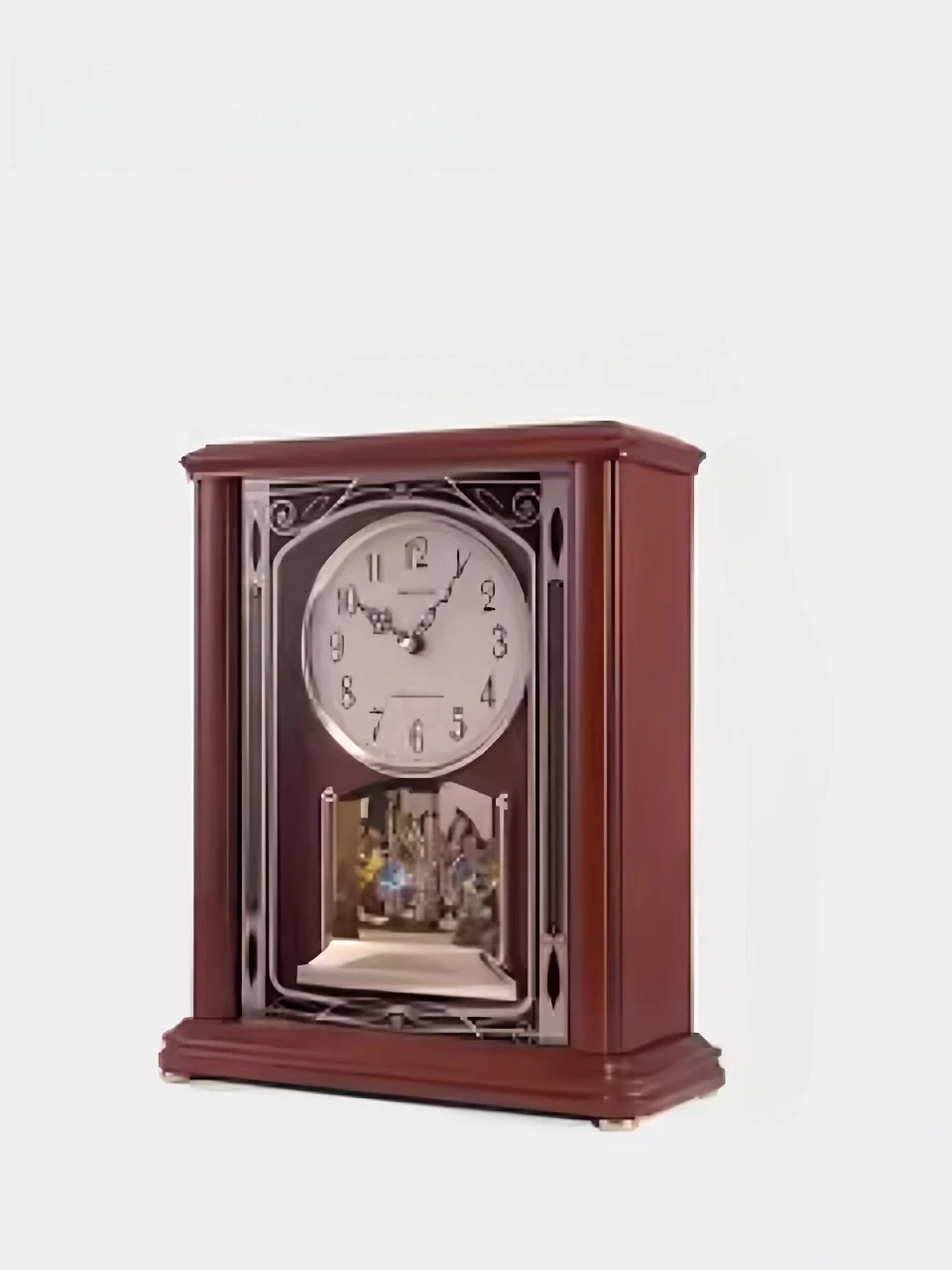 High-end desktop solid wood desk clock in the living room, retro large desk clock in the home silent desk clock