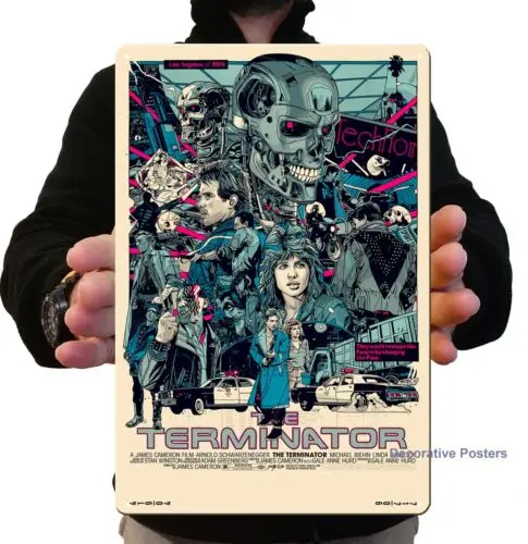 Terminator Arnold Schwarzenegger Film-Metallposter - Blechschild - Größe: 8*12 Zoll - Aluminium