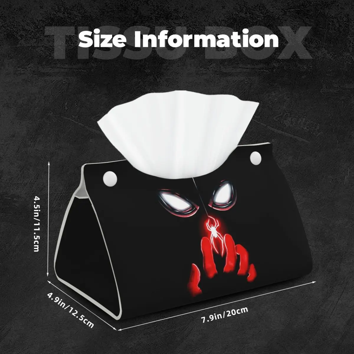 Custom Spider Man Tissue Box Cover PU Leather Rectangular Cartoons Facial Tissues Holder for Car