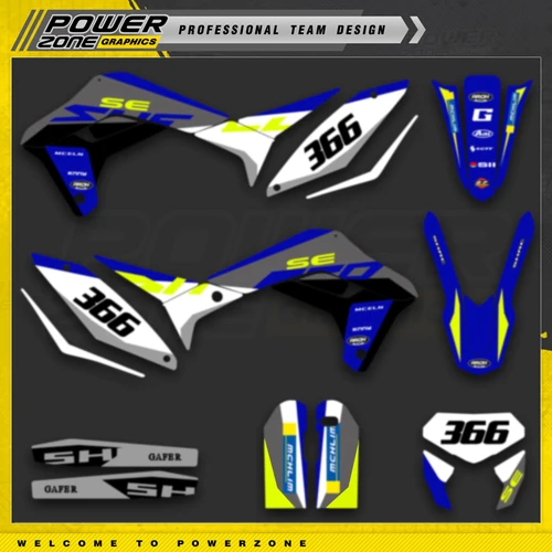 Imagen 1 del producto PowerZone-calcomanías gráficas personalizadas para motocicleta, Kit de pegatinas para SHERCO SE SEF 250 300 350 450 2017 2018 2019 2020 2021 2022