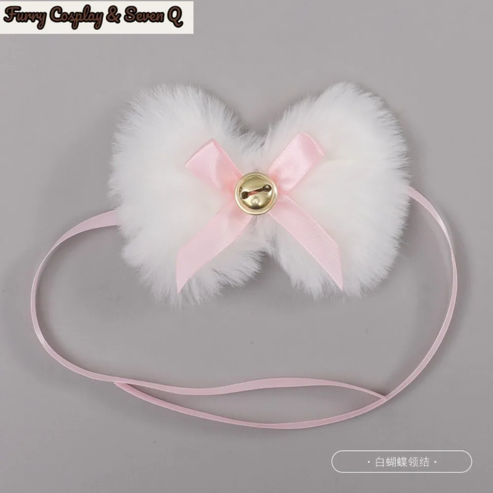 Handmade Lolita Neck Bell Props Lace Bow Bell Collar Bow Anime Cosplay Costume Accessories 3