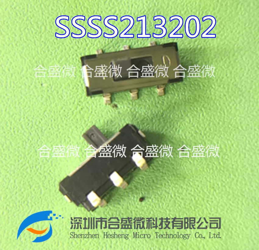 5PCS SSSS213202 Toggle Switch 6 Feet 2 Gears SMD Vertical Double Row Slide Switch