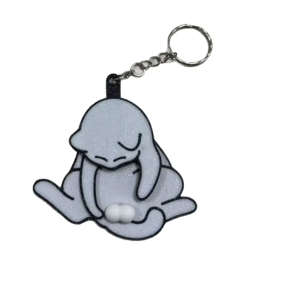 مضحك سحب اللعب سحب اللعب البيض القط المفاتيح رائعة للتدوير خدعة القط حقيبة قلادة حقيبة العرافة الاكريليك مجوهرات المفاتيح زوجين #4