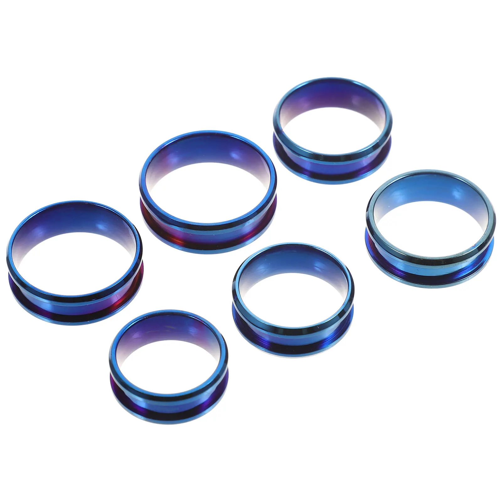 

6pcs Grooved Stainless Steel Ring Blanks Plain Finger Rings For Jewelry Making Diy Metal Ring Set Polished Craft Kit