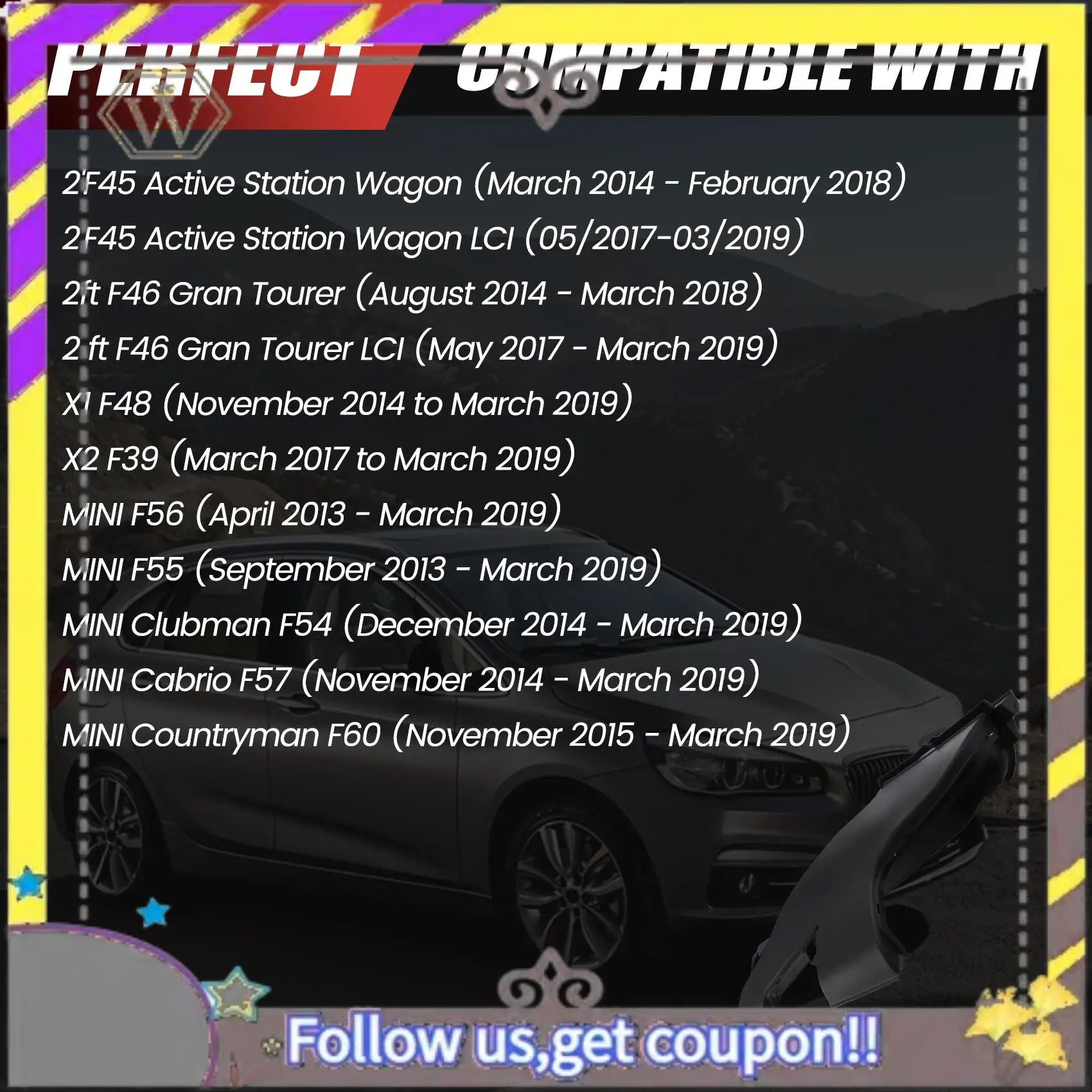 

L38A-13717645645 Car Air Intake Pipe For BMW 2' F45 F46 214D 216D X1 F48 F49 X2 F39 218I 216I