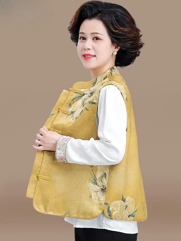 

Новый модный жилет-кардиган в китайском стиле для женщин среднего возраста (40+) на весну