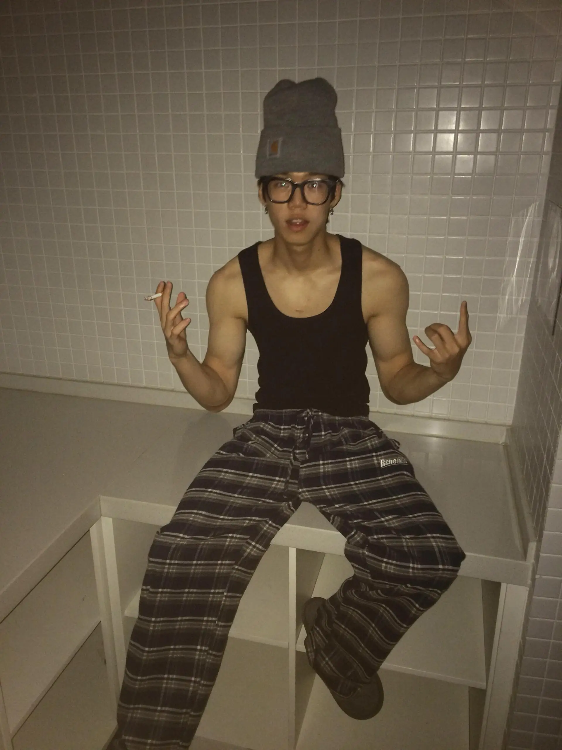 

American Sle Casual Plaid Wide Leg Pants Men's Straight Leg Pants All Seasons Loose Fit Versatile Blue een Jeans