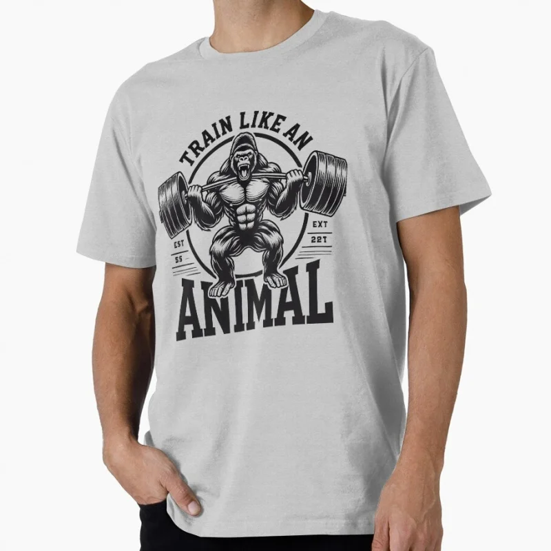 

Train Like an Animal 0512 Gift t shirt for GYM Workout Fitness 100% cotton Short Sleeve Graphic Clothes All size tops S-6XL