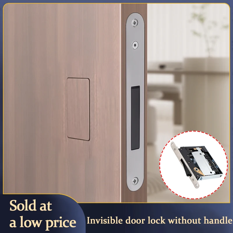 

Handleless Minimalist Style Push Magnetic Invisible Door Lock Background Wall Bedroom Door Hidden Double-Sided Door Lock