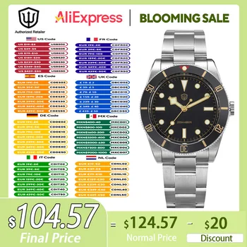 時計-男性用ヴィンテージ時計、腕時計、vh31ムーブメント、サファイアクリスタル、防水、発光、クォーツ、37mm、wd7922、bb54、200m