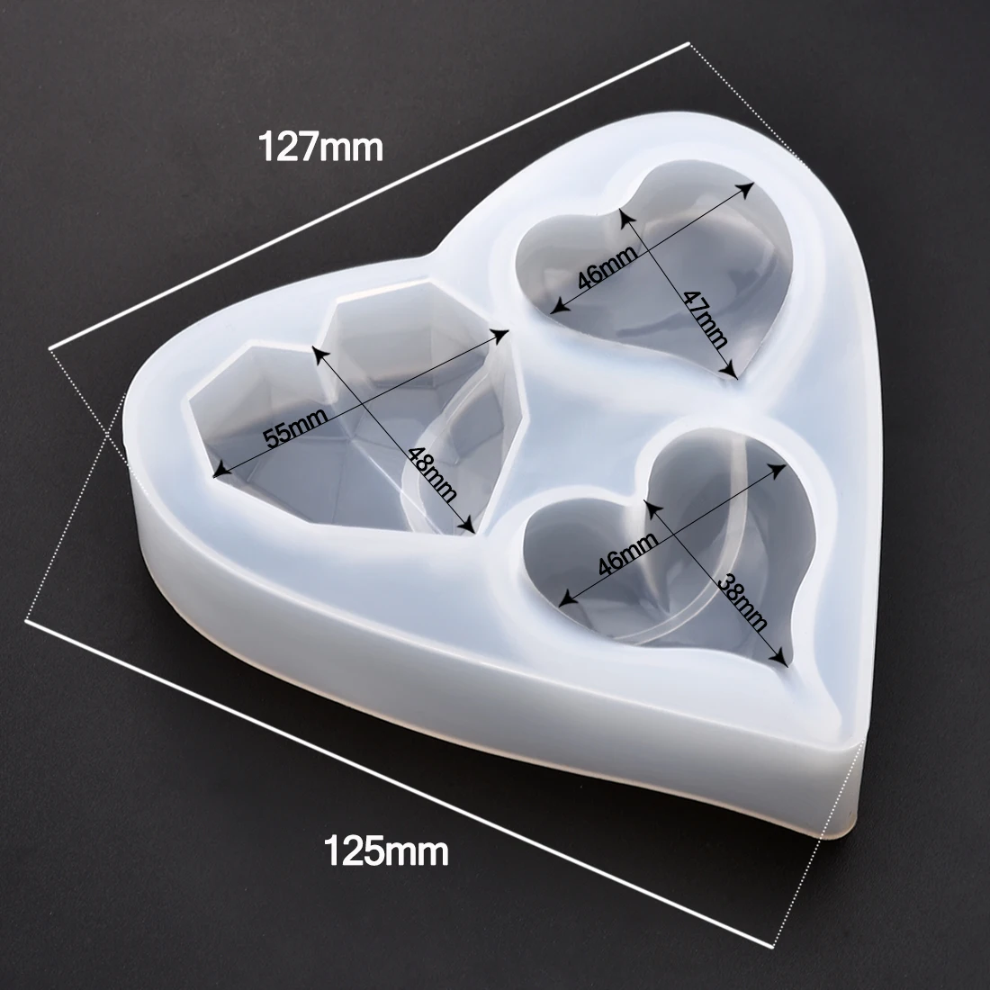 Resin Jewelry Mold 3D Diamond Love Heart Shaped Mould UV Epoxy For Jewelry Making Tools