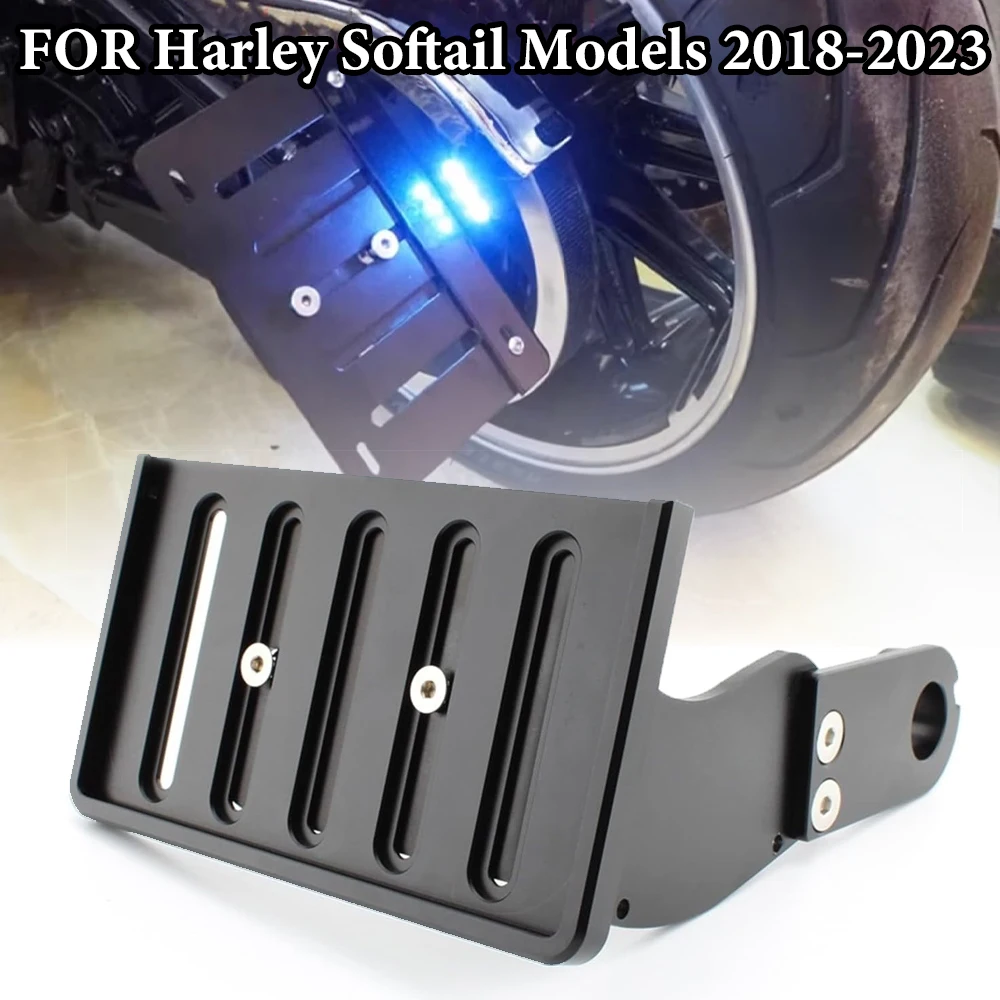 

Motorcycle Side Mount License Plate Holder Bracket For Harley Softail Fat Boy Breakout Dyna Street Bob 2018-2023