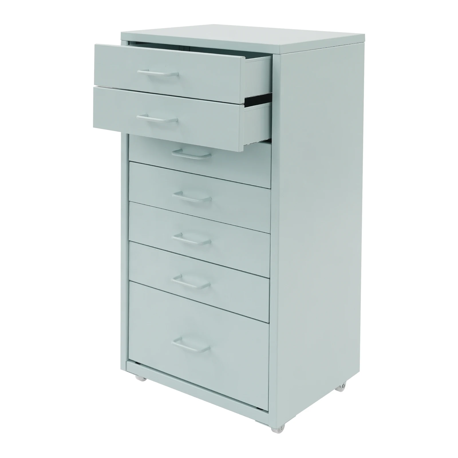 7-Schubladen-Nachttisch, Beistelltisch, mobiler Aktenschrank, Aufbewahrungsschrank für Schlafzimmer, Büro, Wohnzimmer, kompakter Organizer